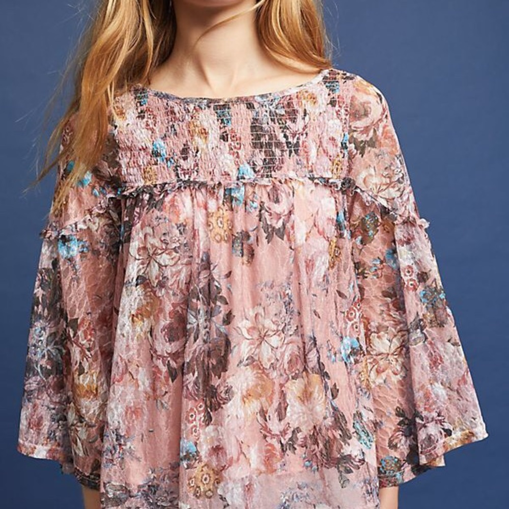 Akemi + Kin Juno floral smocked top